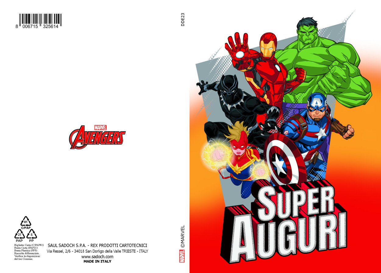 DDE23 BIGLIETTO METAL AVENGERS CON FOIL 40689