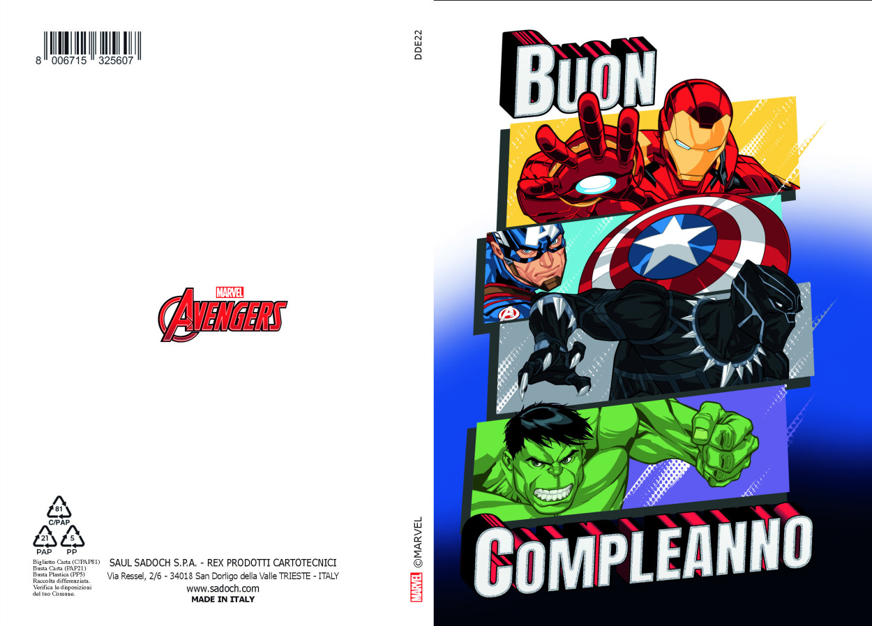 DDE22 BIGLIETTO METAL AVENGERS CON FOIL 40689