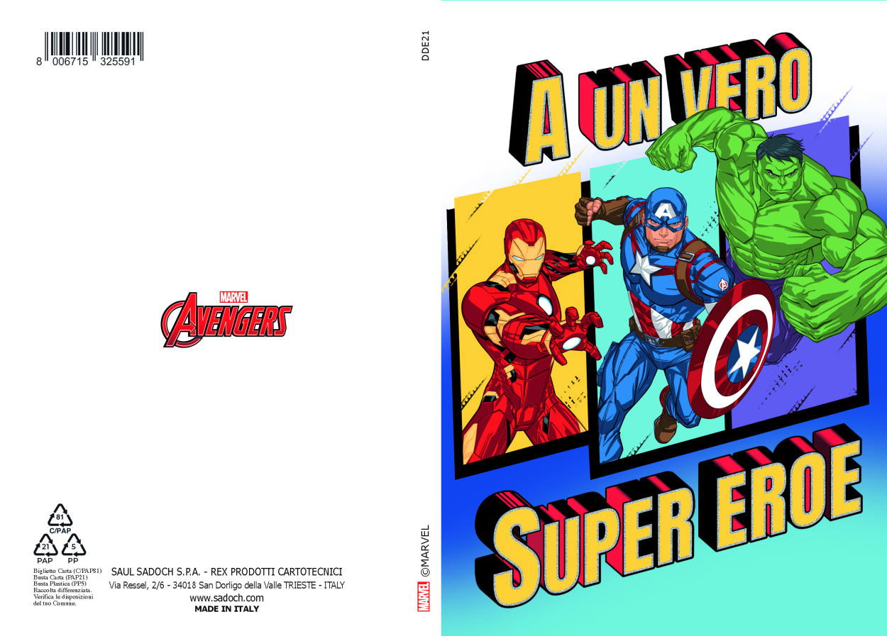 DDE21 BIGLIETTO METAL AVENGERS CON FOIL 40689