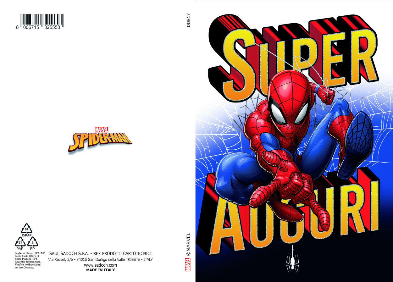DDE17 BIGLIETTO METAL SPIDERMAN CON FOIL 40689