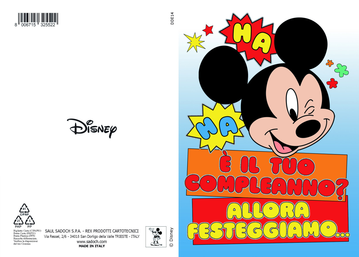 DDE14 BIGLIETTO METAL DISNEY CON FOIL 40689