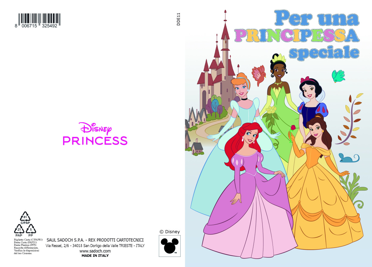 DDE11 BIGLIETTO METAL DISNEY PRINCESS CON FOIL 40689