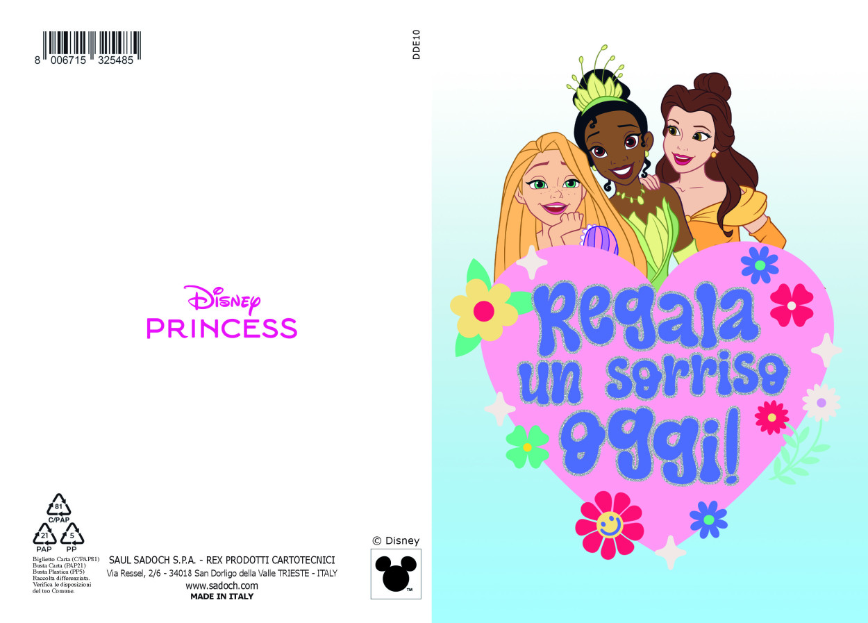 DDE10 BIGLIETTO METAL DISNEY PRINCESS CON FOIL 40689