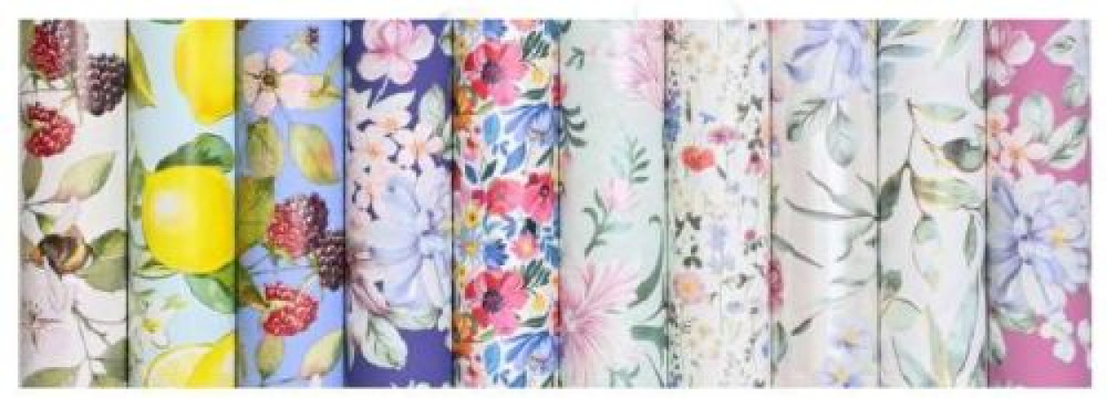 ROTOLINI CARTONETTE STAR 34mm 70cmx2M 30556 BOTANICAL FLORAL ASSORTITI 41277