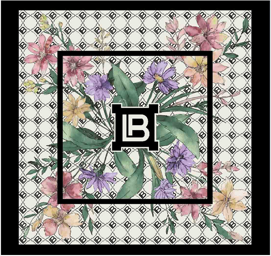 LB26S107-20 FOULARD FIORI SPRING NERO 90x90cm 55392