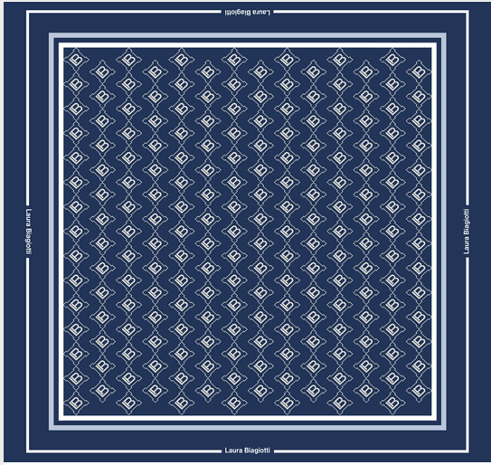 LB26S109-14 FOULARD LB ALLOVER BLU 90x90cm 55392