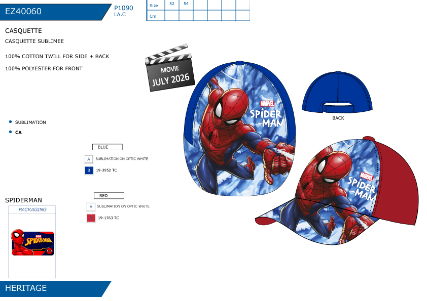EZ40060 CASQUETTE SUBLIMEE M 40892