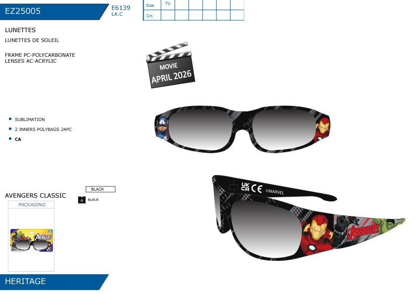 EZ25005 LUNETTES DE SOLEIL M 40892