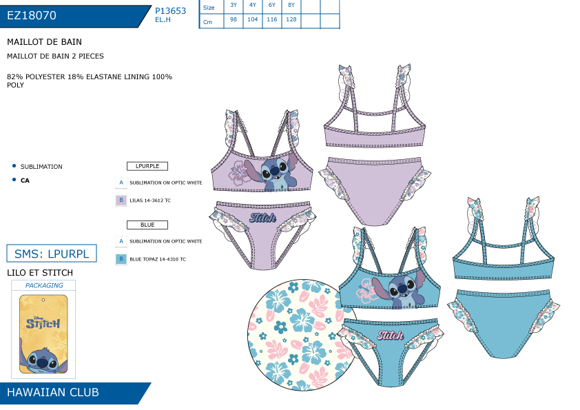 EZ18070 MAILLOT DE BAIN 2 PIECES F 40892