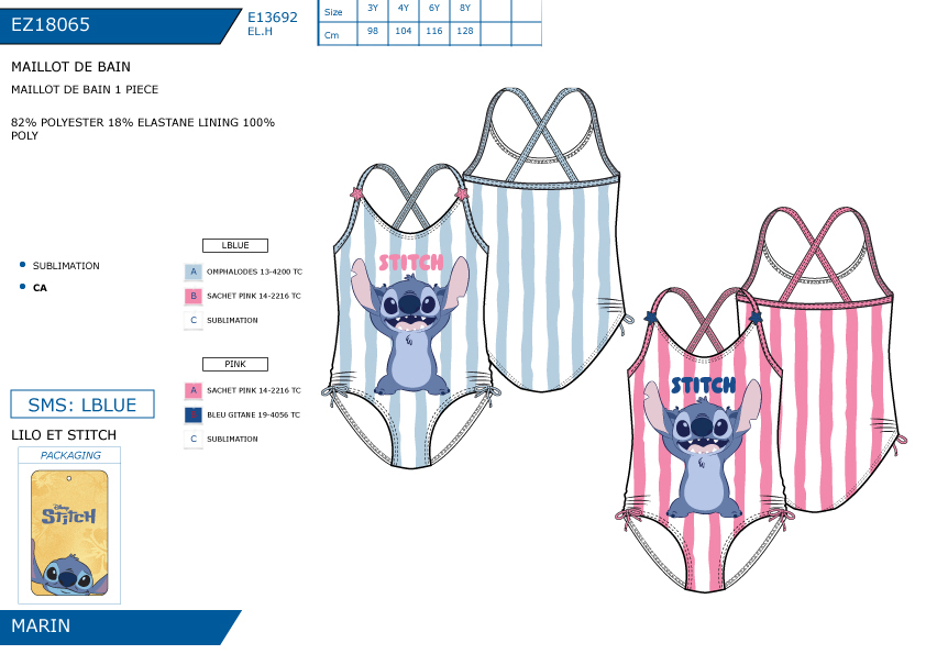EZ18065 MAILLOT DE BAIN 1 PIECE F 40892