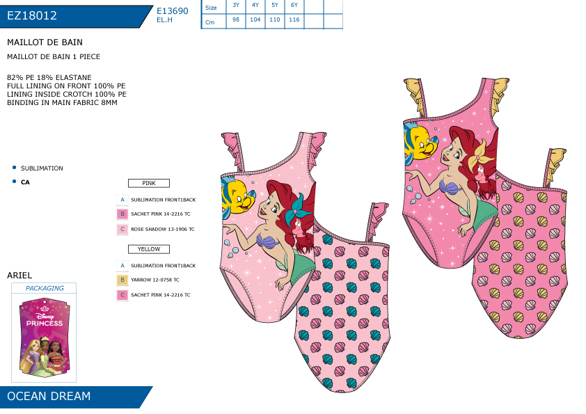 EZ18012 MAILLOT DE BAIN 1 PIECE F 40892
