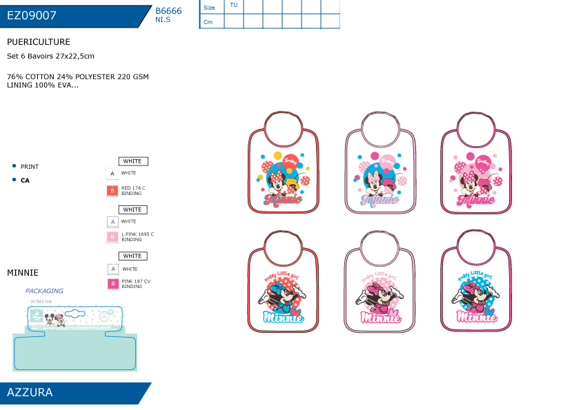 EZ09007 SET 6 BAVOIRS 27x22,5cm F 40892