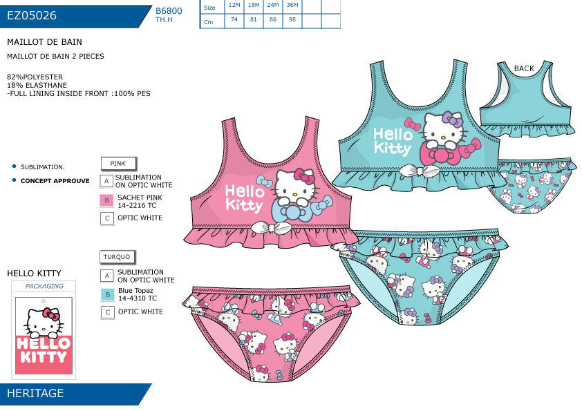 EZ05026 MAILLOT DE BAIN 2 PIECES F 40892