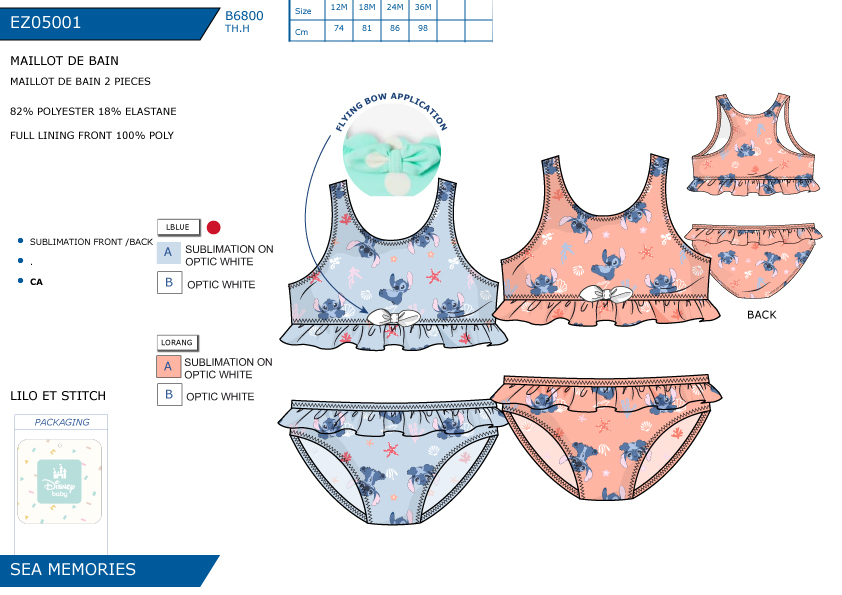 EZ05001 MAILLOT DE BAIN 3 PIECES F 40892