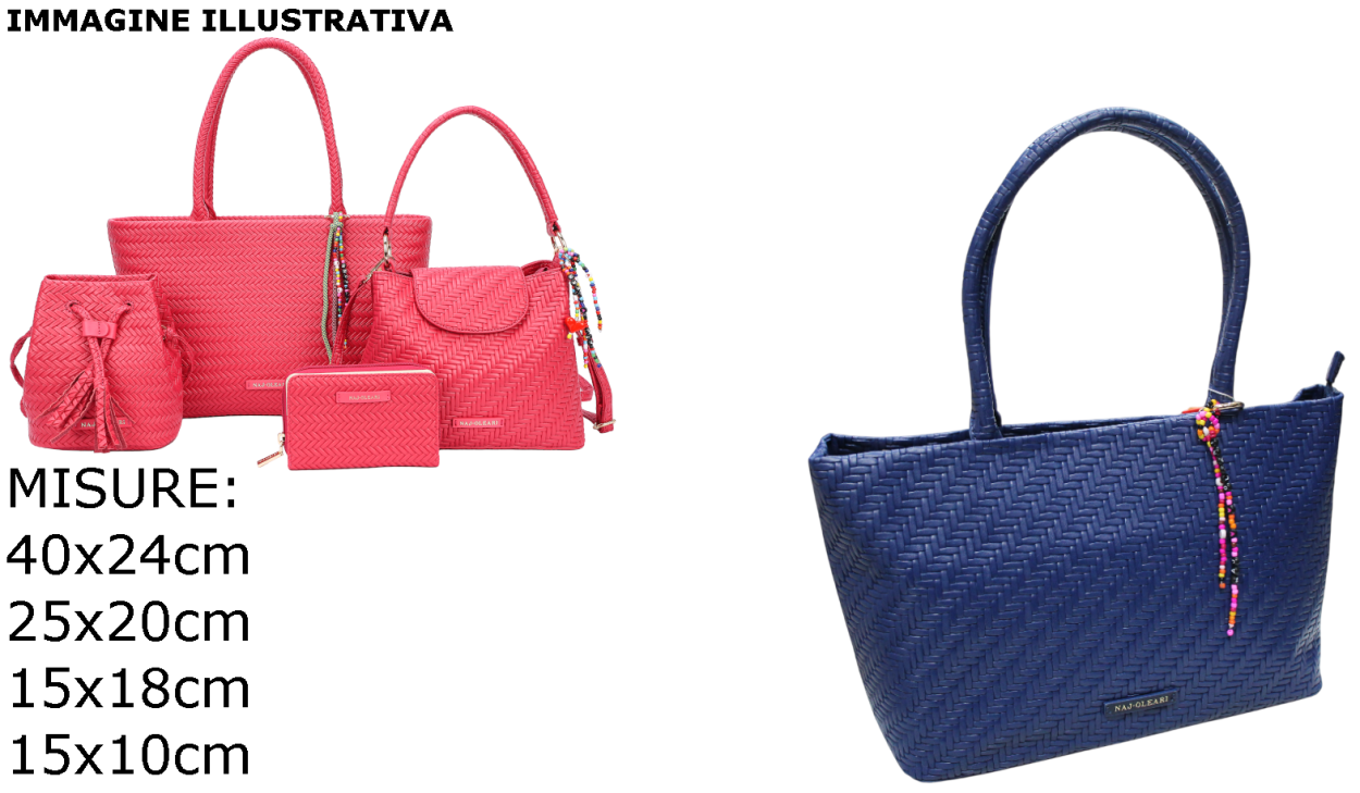 61978/SETIN2 BL L SHOPPING, M SACCA, S SECCHIELLO, XS PORTAFOGLIO 41233