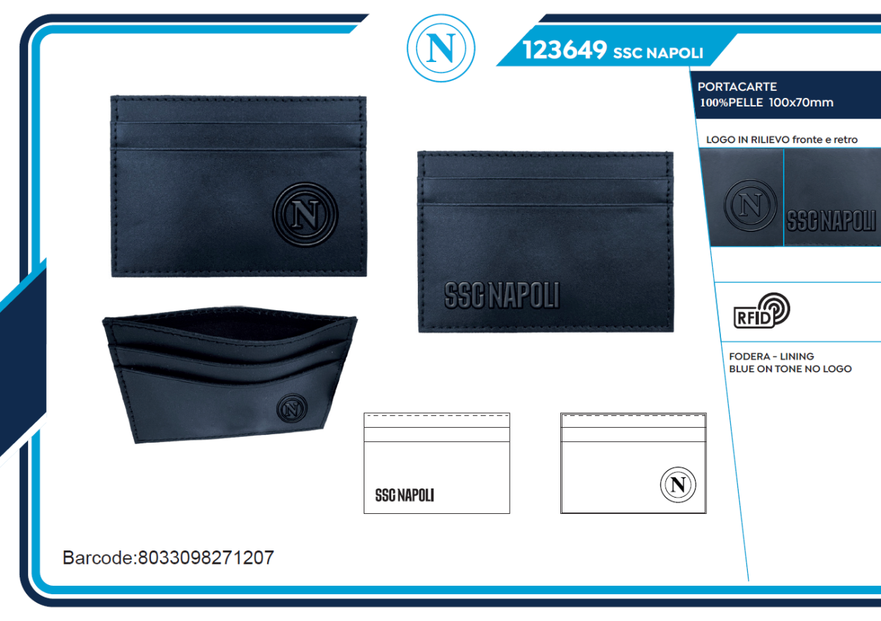 PORTACARTE 100% PELLE SSC NAPOLI 123649 40351