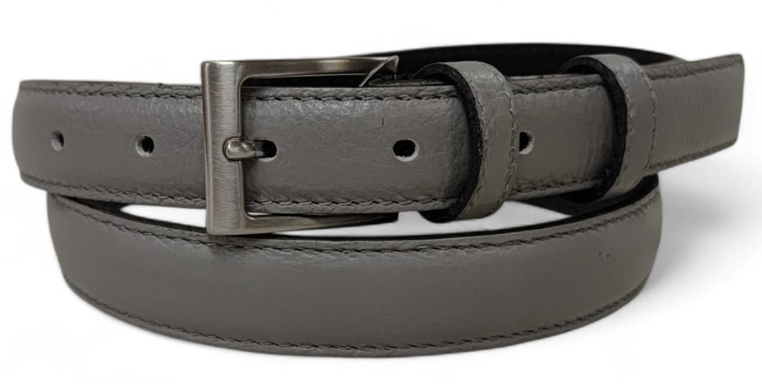 CINTURA IN PELLE 025/PELLE/CERVO/ GRIGIO 50667