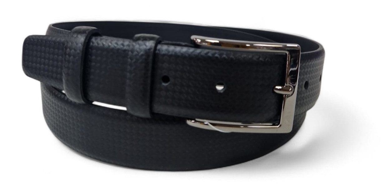 CINTURA IN PELLE 035/CLASSICO/CARBONIO/0292/53054 NERO