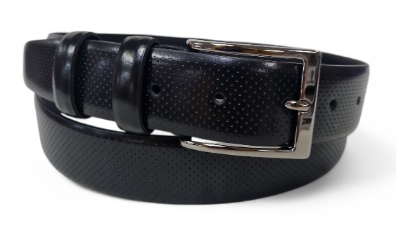 CINTURE IN PELLE 035/SPAZZOLATO/PUNTINI/0306/53054 CLASSICO NERO