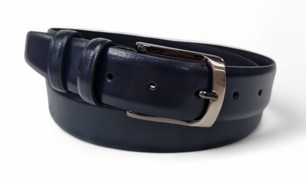 CINTURA IN PELLE 035/CLASSICO/0418/53054 BLU