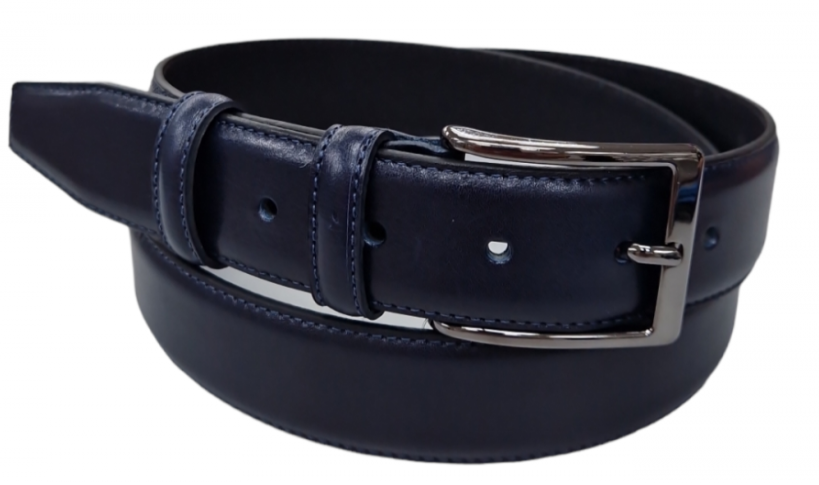 CINTURE IN PELLE CLASSICO 035/TAMPONATO/53054 BLU