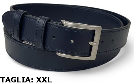 CINTURA IN PELLE 040/CUCITO/PANCIONE XXL BLU 53054