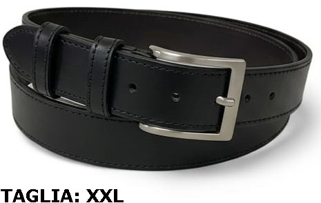 CINTURA IN PELLE 040/CUCITO/PANCIONE XXL NERO 53054