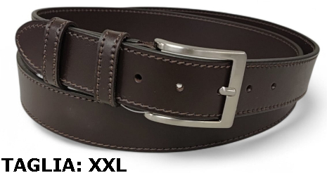 CINTURA IN PELLE 040/CUCITO/PANCIONE XXL MORO 53054
