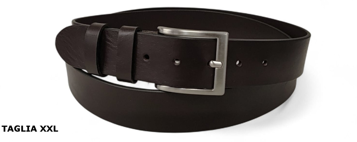 CINTURA IN PELLE 040/LISCIO/PANCIONE XXL MORO 53054