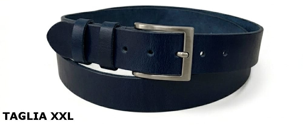 CINTURA IN PELLE 040/LISCIO/PANCIONE XXL BLU 53054