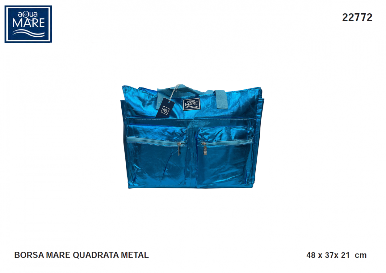 BORSA MARE METAL QUADRATA 22772 TRUCHESE AQUA DI MARE 40351