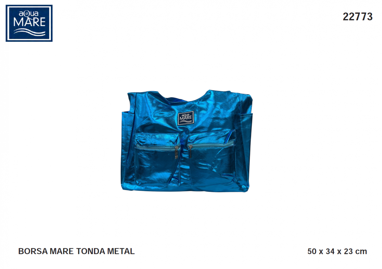 BORSA MARE METAL TONDA 22773 TURCHESE AQUA DI MARE 40351