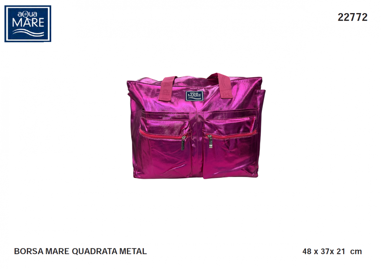 BORSA MARE METAL QUADRATA 22772 FUXIA AQUA DI MARE 40351