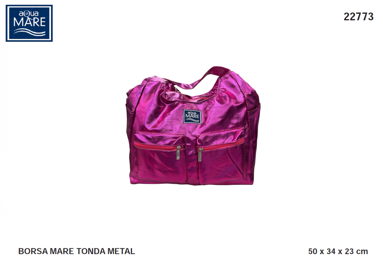 BORSA MARE METAL TONDA 22773 FUXIA AQUA DI MARE 40351
