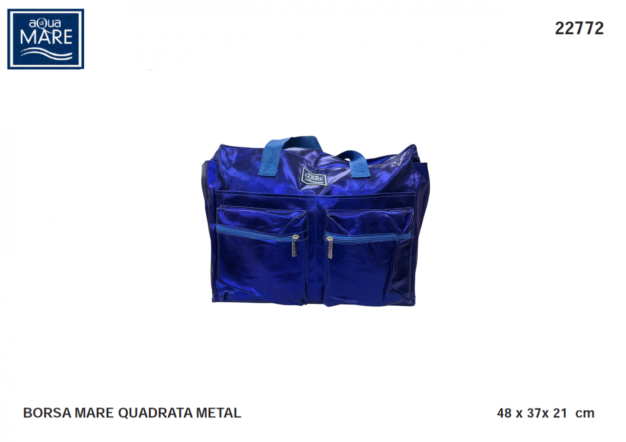 BORSA MARE METAL QUADRATA 22772 ROYAL AQUA DI MARE 40351