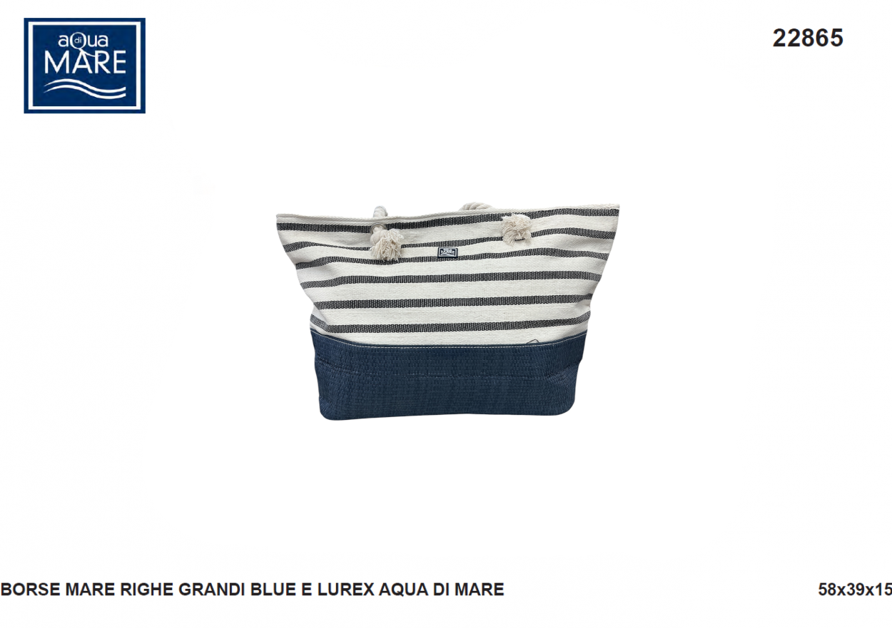 BORSA MARE RIGHE GRANDI BLU 22865 AQUA 40351
