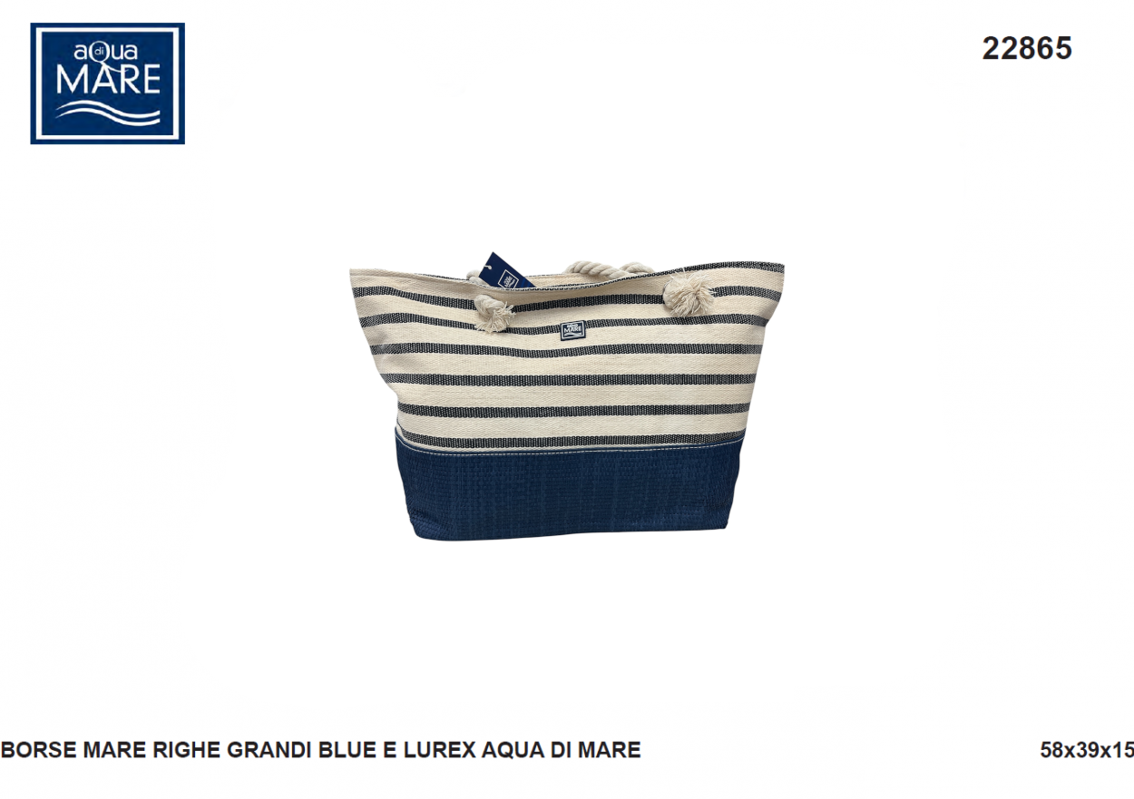 BORSA MARE RIGHE GRANDI BLU 22865 AQUA 40351