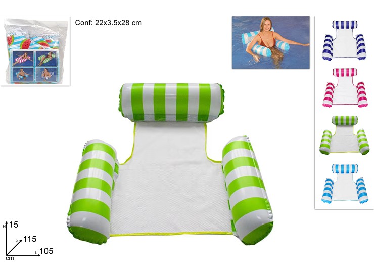 POLTRONA GALLEGGIANTE GONFIABILE A RIGHE 698181 40842