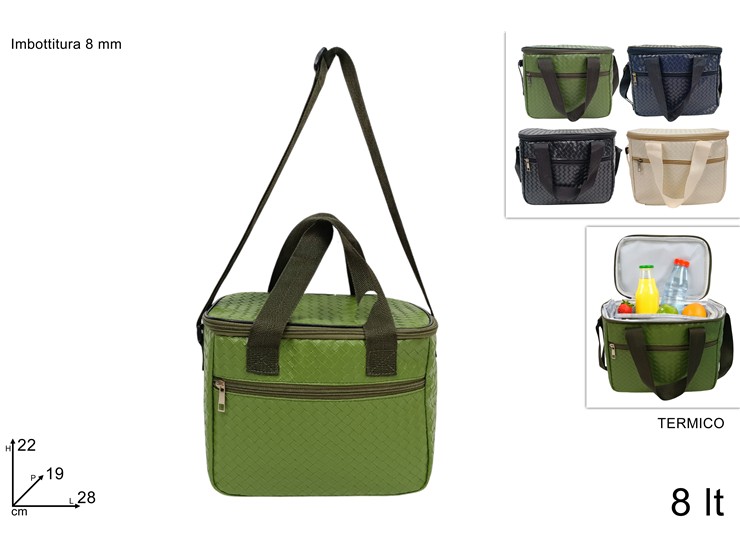 BORSA FRIGO 8lt CON TASCA EFFETTO PELLE 696248 40842
