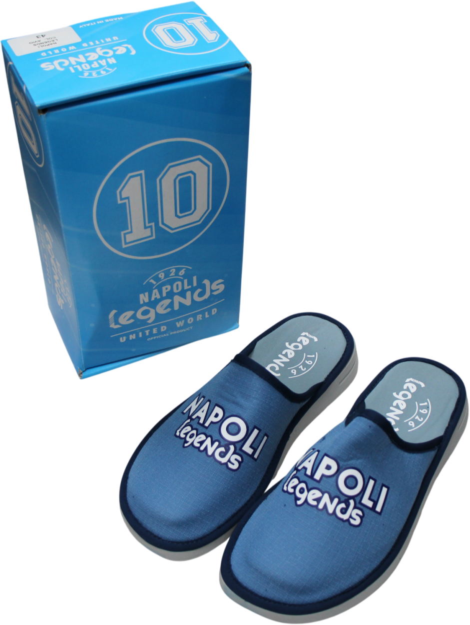 PANTOFOLE UOMO NAPOLI LEGENDS TESSUTO 40/46 COLORE BLU /AZZURRO 41003