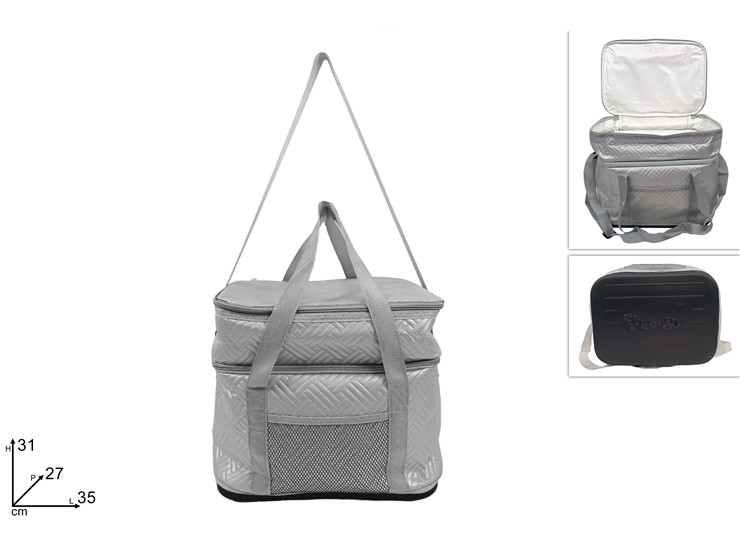 BAULETTO FRIGO CON 2 SEZIONI E FONDO RIGIDO TRAPUNTATO SILVER 668948 40842