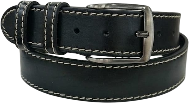 CINTURA IN PELLE 040/320/TEXAS/53054 NERO
