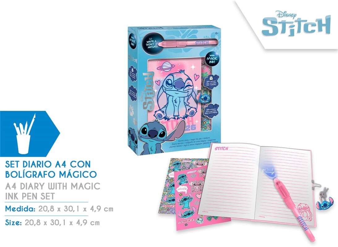 ST00146 DIARIO CON BOLIGAFO MAGICO STITCH 40809