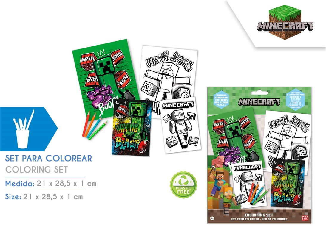 MC00064 SET DA COLOREAR CON LIBRETA MINECRAFT 40809