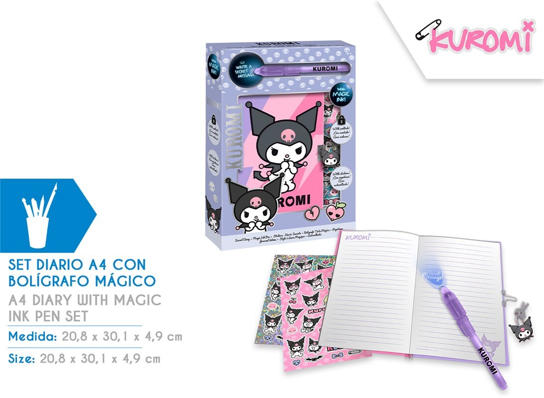 KU00053 DIARIO CON BOLIGRAFO MAGICO KUROMI 40809