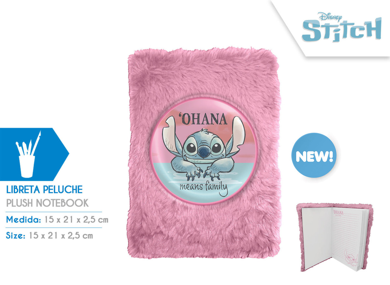 ST00034 LIBRETA DE PELUCHE A5 STITCH 40739