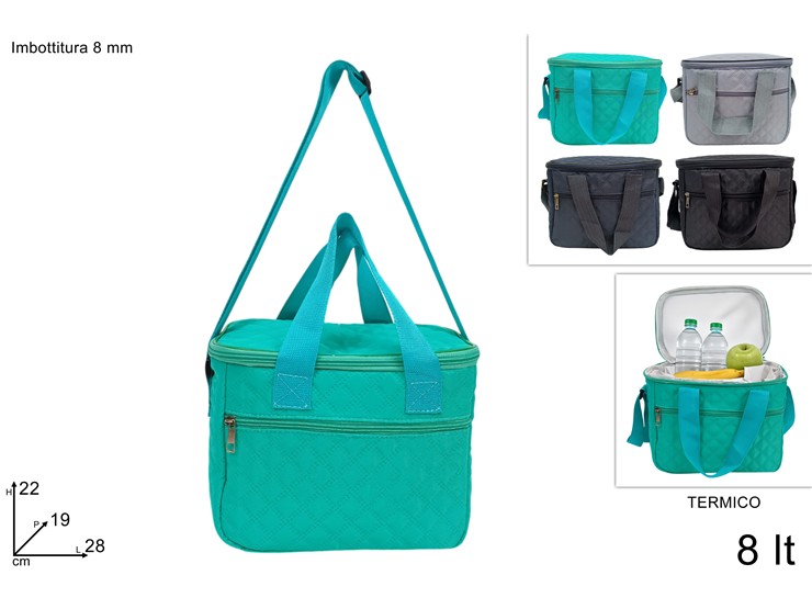 BORSA FRIGO 8lt CON TASCA DECORO ROMBI 696262 40842