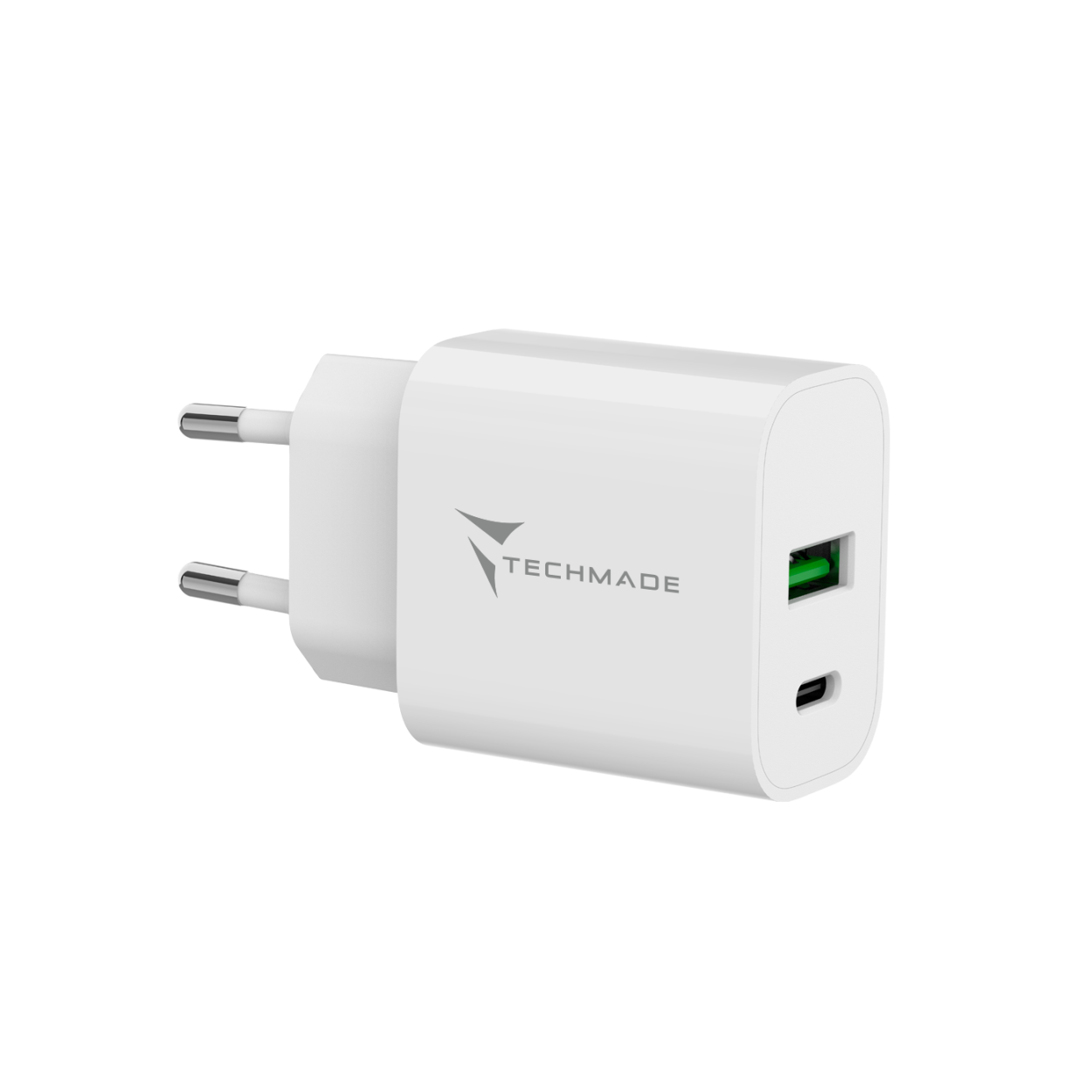 TM-389 TECHMADE CARICABATTERIE 20W CON PORTA USB-C + PORTA USB-A 41464