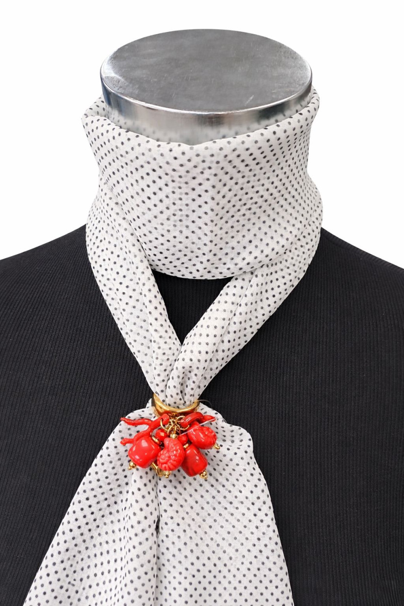 ANELLO FERMA-FOULARD 1400-1 ROSSO 40087