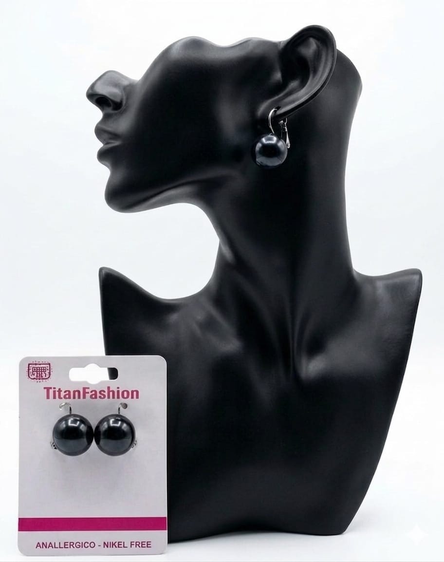 ORECCHINO NERO 14MM 2095030140107 41212